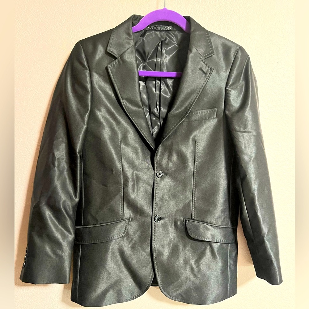 Women’s beautiful satin loom Rockstar brand black blazer size 14